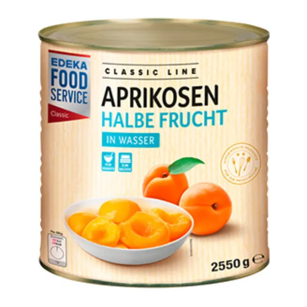 2550 g Aprikosen, halbe Frucht in Wasser der Marke EDEKA Foodservice Classic