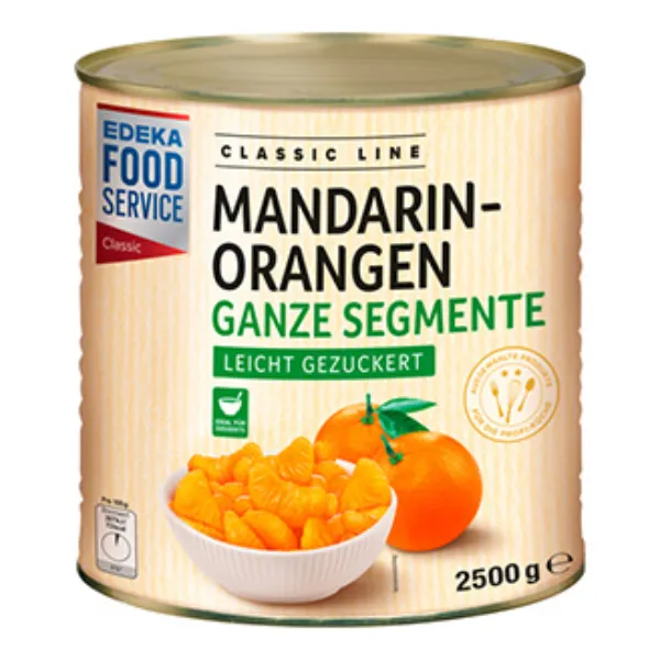 2500 g Mandarin-Orangen, ganze Segmente leicht gezuckert der Marke EDEKA Foodservice Classic