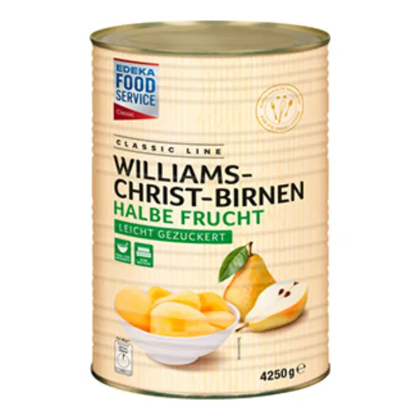 4250 g Williams-Christ-Birnen, halbe Frucht leicht gezuckert der Marke EDEKA Foodservice Classic