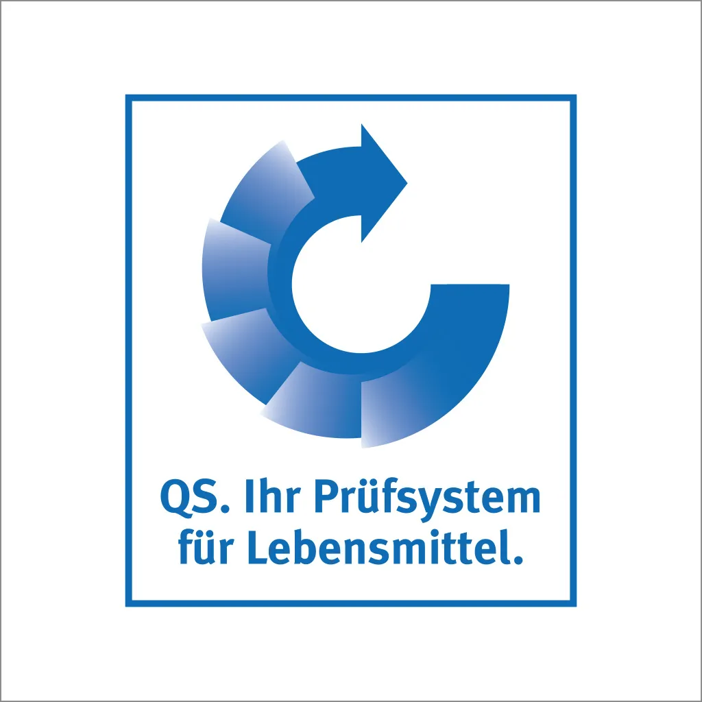 QS-Zertifizierung -  Logo auf weißem Hintergrund
