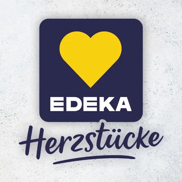 Logo der EDEKA Eigenmarke Herzstücke auf grauem Hintergrund