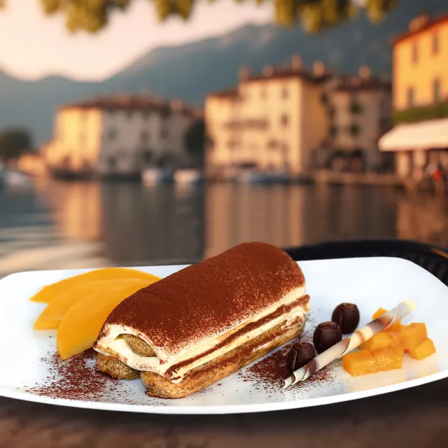La dolce vita: Tiramisú angerichtet als Dessert auf einem Teller