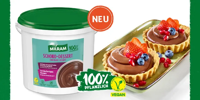 Abbildung Becher Milram Schoko-Dessert 100 % pflanzlich